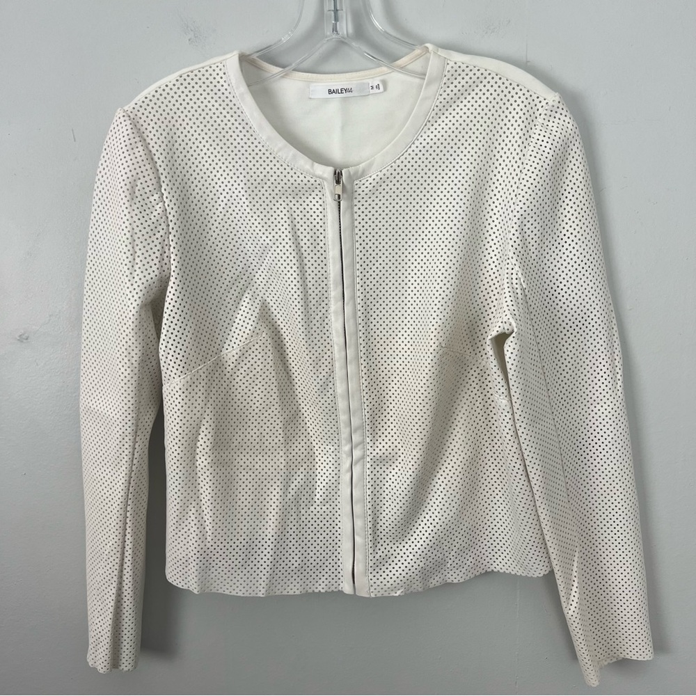 Bailey 44 Perforated Zip Faux Leather Jacket Moto